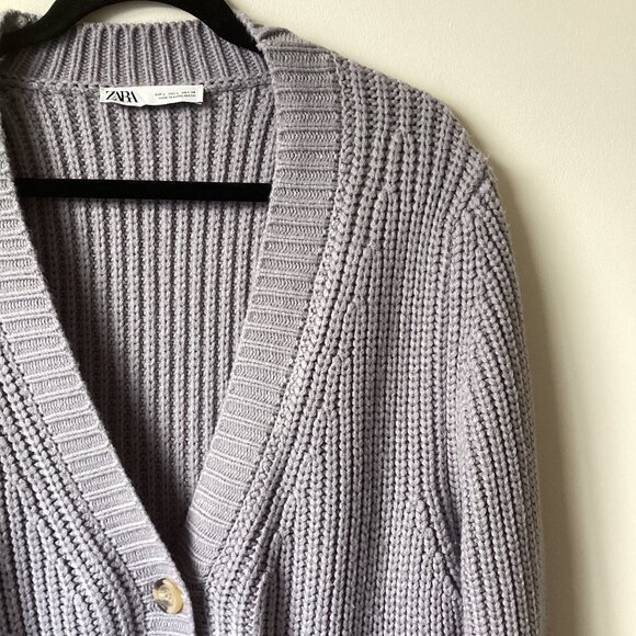 Zara long cardigan fisherman's knit - Picture 3 of 4